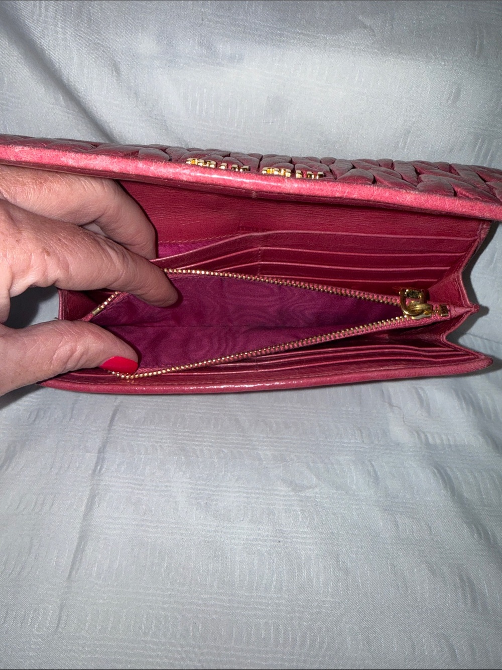 Miu Miu Pink Contental Leather Wallet Clutch - Picture 10 of 15
